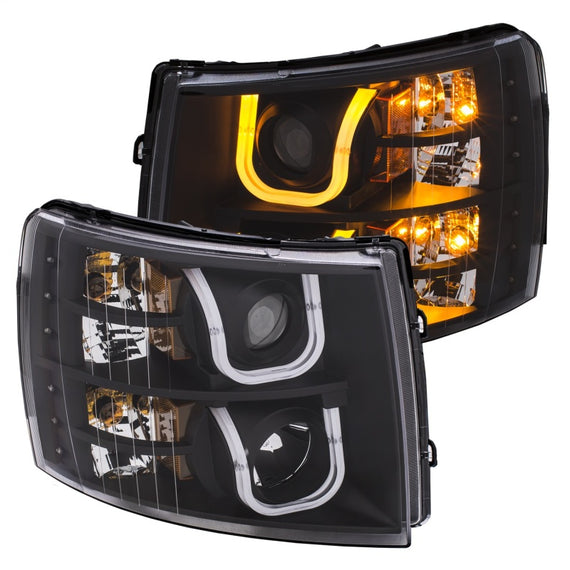 Anzo Projector Headlights Black For 07-14 Silverado 1500/2500/3500HD #111384 111384
