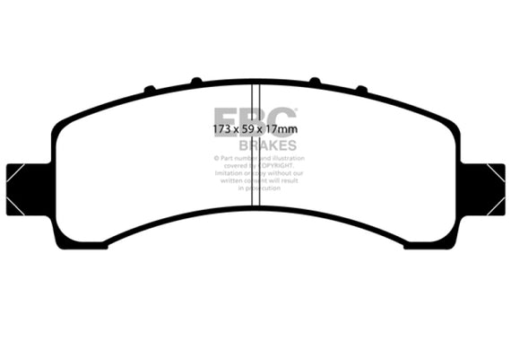 EBC 02 Cadillac Escalade 5.3 (Akebono rear caliper) Extra Duty Rear Brake Pads ED91667