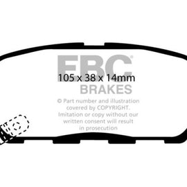 EBC DP41666R YELLOWSTUFF ULTIMATE RACE BRAKE PADS - REAR DP41666R