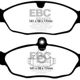 EBC DP41198R YELLOWSTUFF ULTIMATE RACE BRAKE PADS - REAR DP41198R