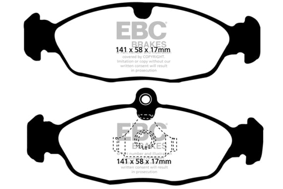 EBC DP41198R YELLOWSTUFF ULTIMATE RACE BRAKE PADS - REAR DP41198R