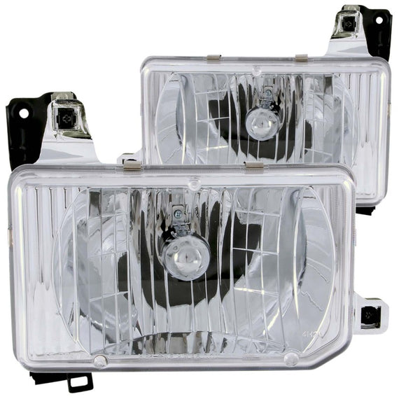 Anzo 111050 Chrome Halogen Bulb Crystal Headlights for 88-95 Pathfinder/Hardbody 111050