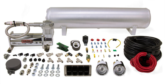Air Lift 4-Way Manual Control System 100% Duty 1/4in Line 4 Gal. Tank. 27666