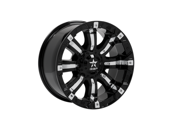 RBP 94R 18x9.0 5x139.7 BP / 5 BS 0mm Offset 78mm CB (Hub Centric) Black w/Chrome Inserts Wheel 94R-1890-85-00BP