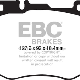 EBC Yellow Stuff Front Brake Pads for 15-16 Mercedes C400 W205 3.0 4matic DP42210R