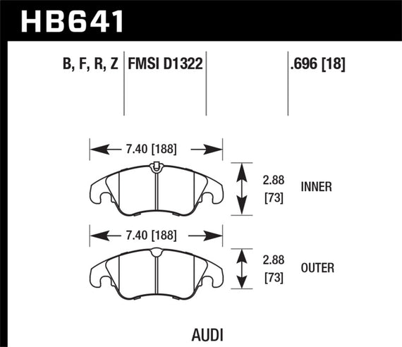 Hawk HPS Brake Pads Front Audi A4 Quattro Avant Cabriolet 2009-2014 HB641F.696 HB641F.696