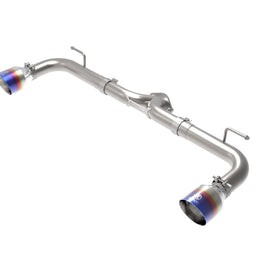 aFe Takeda 2-1/2in 304 SS Axle-Back Exhaust w/ Blue Flame Tips 14-18 Mazda 3 L4 2.0L/2.5L 49-37014-L