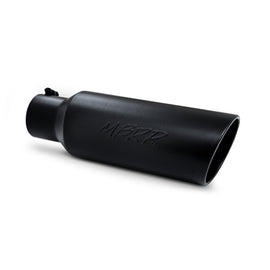 MBRP Universal Tip 6in OD Rolled End 4in Inlet 18in L Black Coated Exhaust Tip T5130BLK