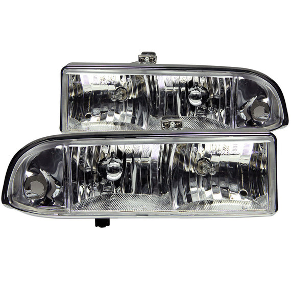 ANZO for 1998-2005 Chevrolet S-10 Crystal Headlights Chrome - anz111014 111014