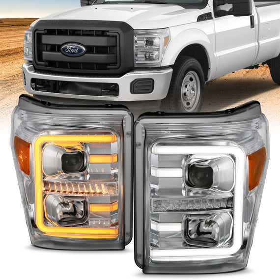 Anzo 111407 Headlights Plank Style Switchback for 2011-2016 Ford F-250/350/450 111407
