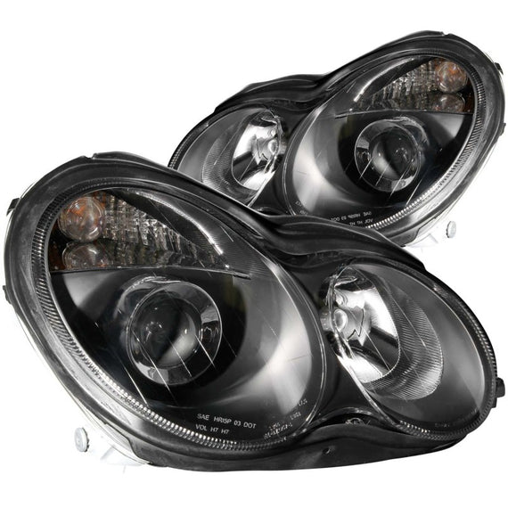 ANZO PROJECTOR HEADLIGHTS BLACK FITS 01-07 MERCEDES BENZ C CLASS W203 121079 121079