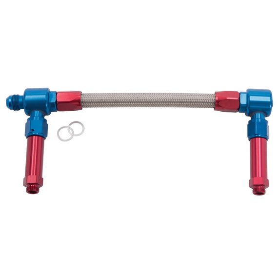 Russell Performance -8 AN to -8 AN ProFlex Demon Carb Dual Inlet Carb Kit (Red/Blue) 641180