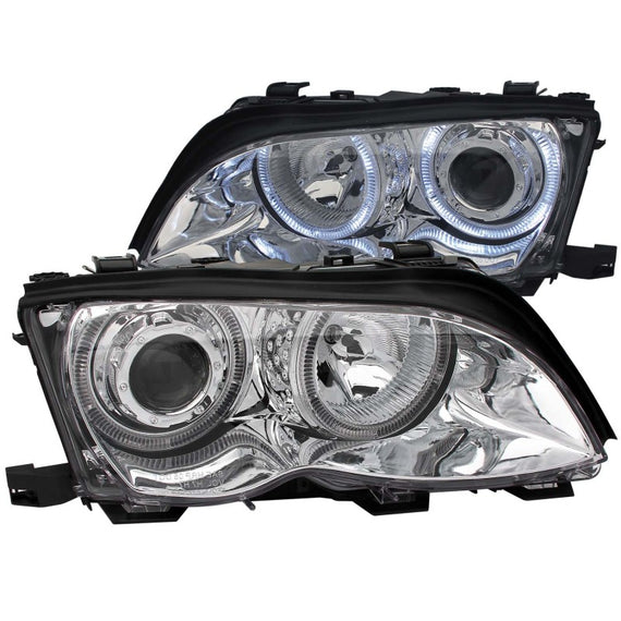 ANZO 2002-2005 BMW 3 Series E46 Projector Headlights w/ Halo Chrome 121212