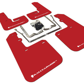 Rally Armor UR "Red Mud Flaps with White Logo" for 2015-2018 VW Jetta MKVII MF42-UR-RD/WH