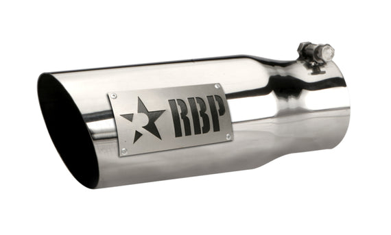 RBP RX-1 Polished Dual-Badged Exhaust Tip Inlet 3.5in. / Outlet 4.5in. / Length 12in. - SS RBP-35453