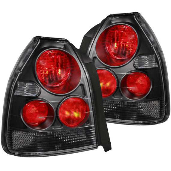 ANZO Taillights Black for 1996-2000 Honda Civic 221065