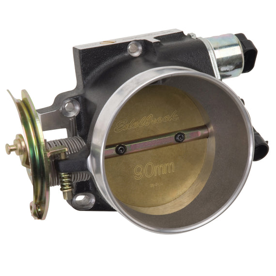 Edelbrock 38643 Victor LS1 LS2 LS Swap 90mm Cable Throttle Body w/ Sensors Black 38643
