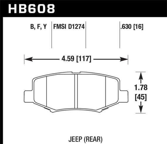 HB608Y.630 Hawk Lts Street Brake Pads HB608Y.630