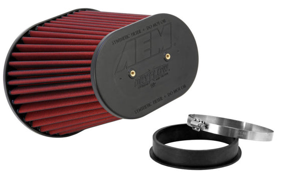 AEM Dryflow Air Filter-Oval Tapered 8in x 10.5in O/S Base / 5in x 7.75in O/S Top / 8in Height 21-2258DK