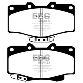 EBC DP4807R YELLOWSTUFF ULTIMATE RACE BRAKE PADS - FRONT DP4807R