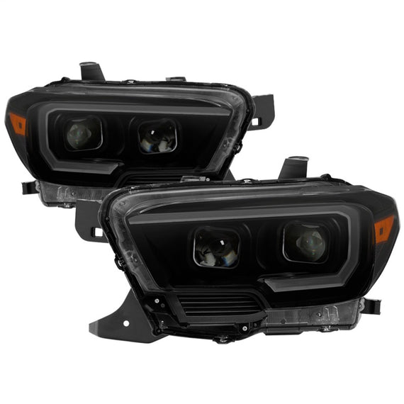 xTune 16-18 Toyota Tacoma SR/SR5 DRL Proj Headlights w/Turn Signal - Blk Smk (PRO-JH-TTA16-SR-BSM) 9043000