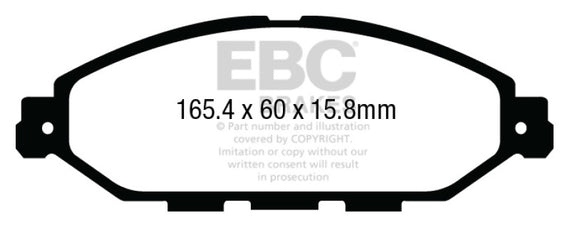 EBC 12-13 Infiniti JX35 3.5 Yellowstuff Front Brake Pads DP43010R