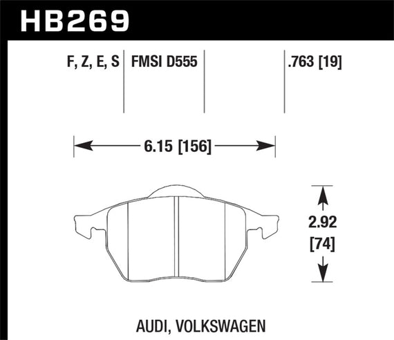 Hawk Performance HB269F.763A Virtually Noise-Free Disc Brake Pads HB269F.763A
