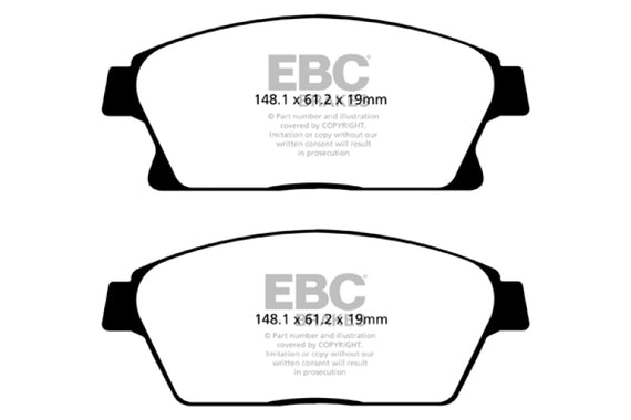 EBC 13-17 Buick Encore 1.4 Turbo Greenstuff Front Brake Pads DP22067