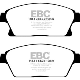 EBC 13+ Buick Encore 1.4 Turbo Yellowstuff Front Brake Pads DP42067R