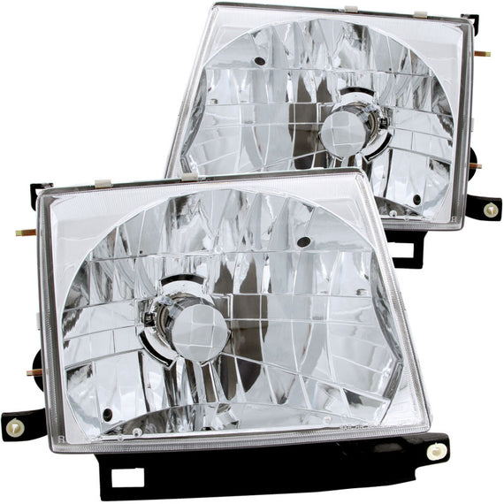 Anzo 121132 Crystal Euro Headlight Chrome Halogen Bulbs for 97-00 Toyota Tacoma 121132