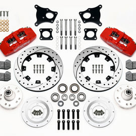 Wilwood Dynapro 6 Front Hub Kit 12.19in Drilled Red AMC 71-76 OE Disc w/o Bendix Brakes 140-13554-DR