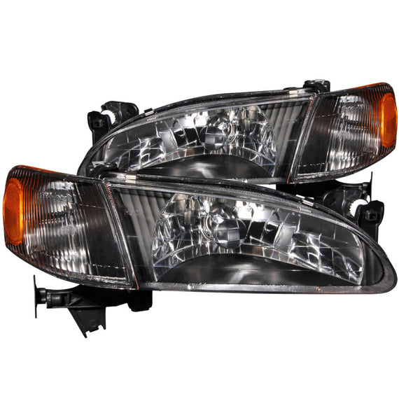 ANZO for 1998-2000 Toyota Corolla Crystal Headlights Black - anz121131 121131