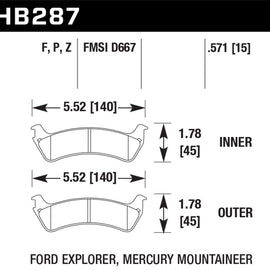 Hawk HPS Disc Brake Pads - HB287F.571 HB287F.571