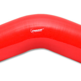 Vibrant 4 Ply Reinforced Silicone Elbow Connector - 2.25in I.D. - 45 deg. Elbow (RED) 2751R