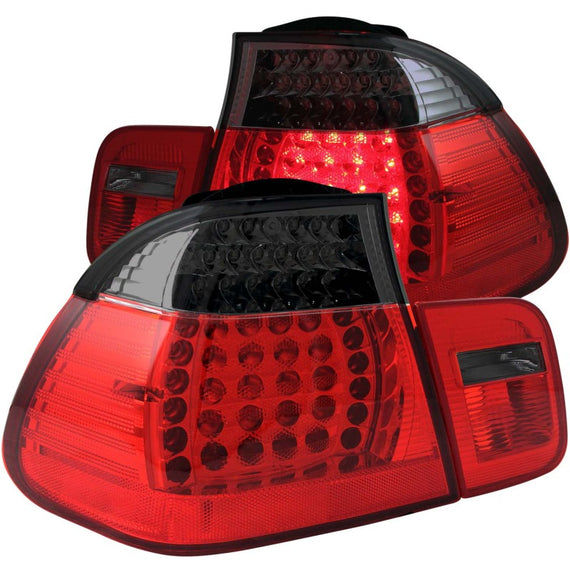 Anzo USA LED Taillights Red/Smoke 2-Piece for BMW 3 Series E46 4-Door 2002-2005 321123