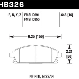 Hawk LTS Street Brake Pads HB326Y.646