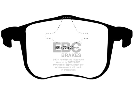 EBC 06-11 Saab 9-3 2.0 Turbo (Aero) Greenstuff Front Brake Pads DP21416