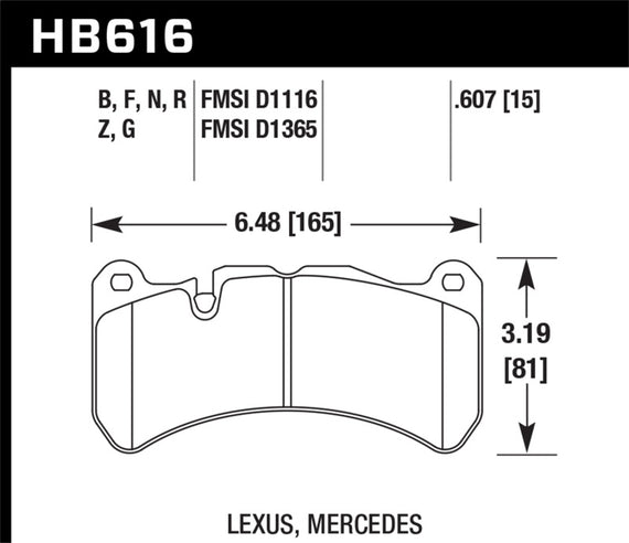 Hawk Performance HB616N.607 Disc Brake Pads - Front HB616N.607