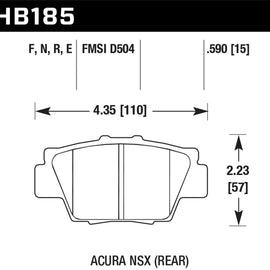 Hawk Performance HB185F.590 HPS Disc Brake Pad Fits 91-05 NSX HB185F.590