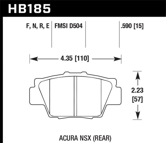 Hawk Performance HB185F.590 HPS Disc Brake Pad Fits 91-05 NSX HB185F.590
