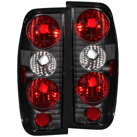 Anzo 211115 Black Clear Lens Tail Lights Halogen for 98-04 Nissan Frontier 211115