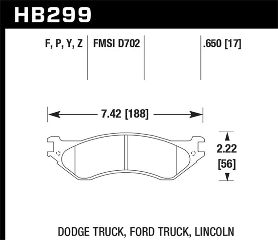 Hawk (HB299P.650) Super Duty Street Brake Pads HB299P.650