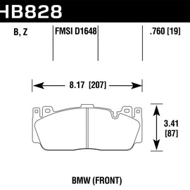 Hawk Ceramic Performance Front Brake Pads 2013-2017 BMW M5 M6 HB828Z.760