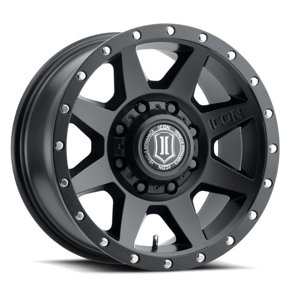 ICON Rebound 17x8.5 8x170 6mm Offset 5in BS 125mm Bore Satin Black Wheel 1817858150SB