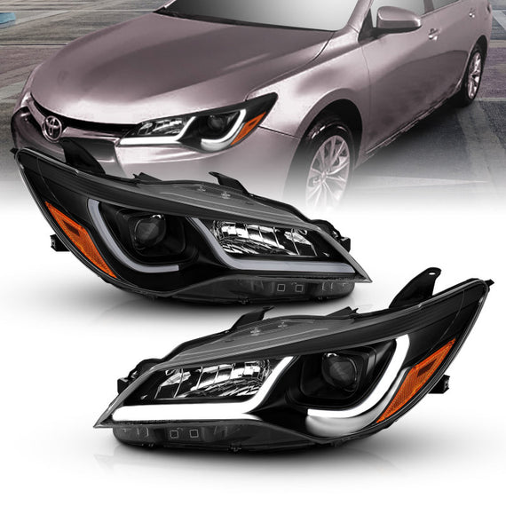 Anzo Projector Headlights Black Plank Style For 15-16 Toyota Camry #121518 121518
