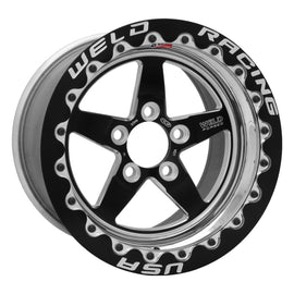 Weld S71 15x12.33 / 5x4.5 BP / 6.5in. BS Black Wheel (Medium Pad) - Black Single Beadlock MT 71MB512A65F