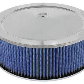 aFe MagnumFLOW Air Filters Round Racing P5R A/F Chrome Assy 14x5: Blk/Blue E/M 18-21403