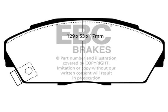 EBC 92-94 Acura Integra 1.7 Vtec Redstuff Front Brake Pads DP3719/2C