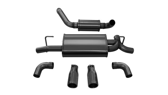 Corsa 2018-2025 Jeep Wrangler JL 2.5in Dual Rear Exit Black Tips Touring Axle-Back Exhaust 21016BLK
