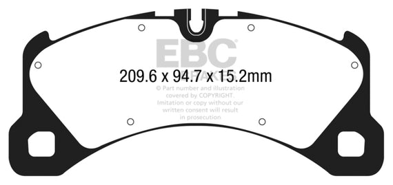 For Porsche Macan 2015-2017 EBC DP42203R Yellowstuff Front Brake Pads DP42203R